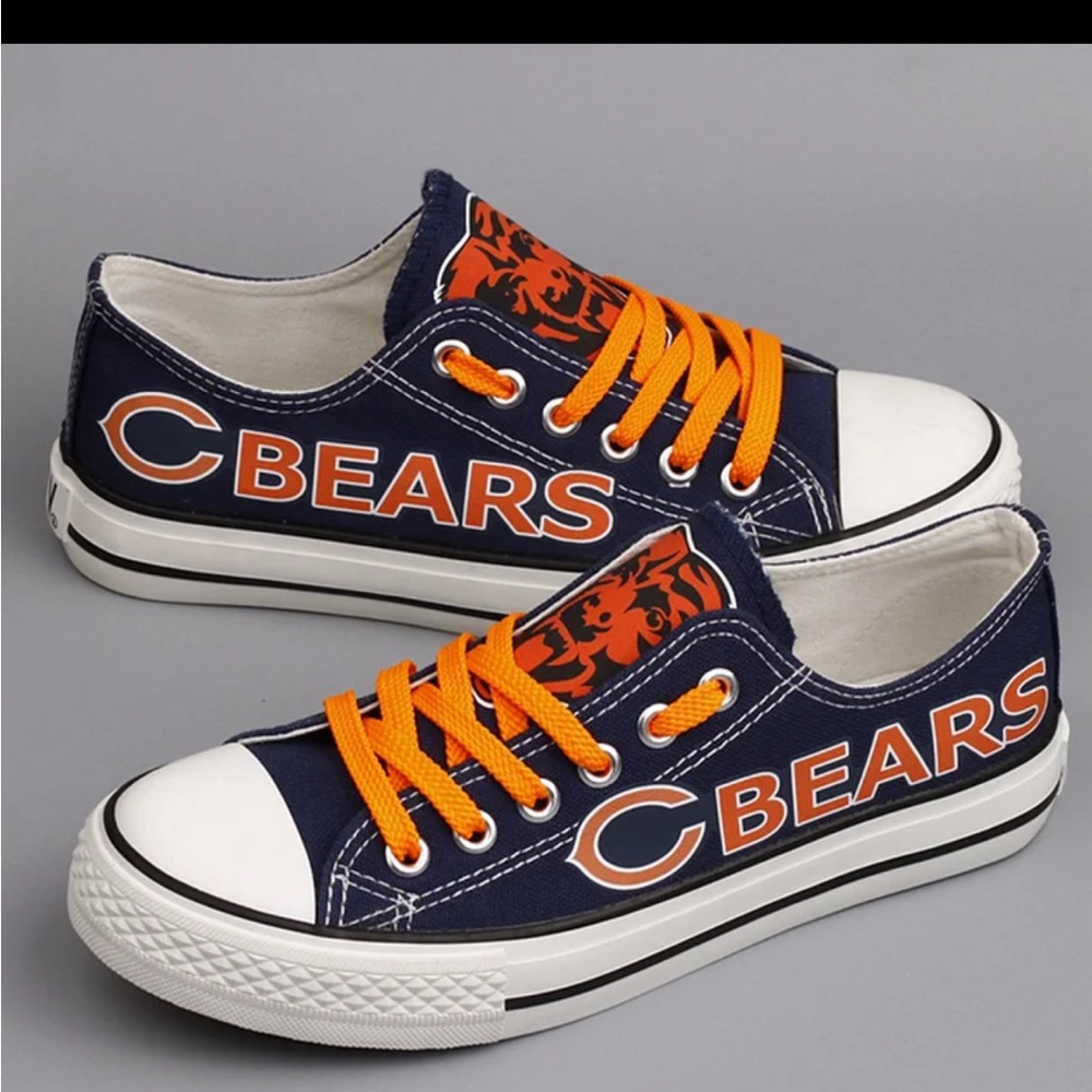 Navy & Orange 'Bears' Low Top Sneakers